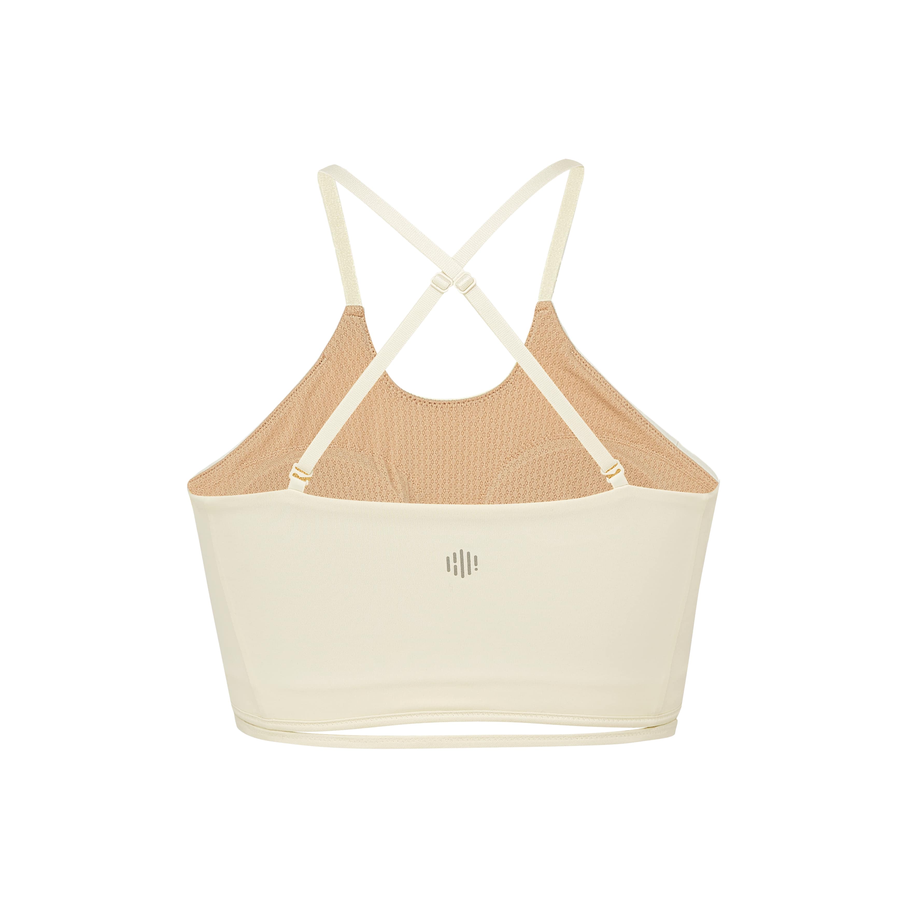 back of white sports bra