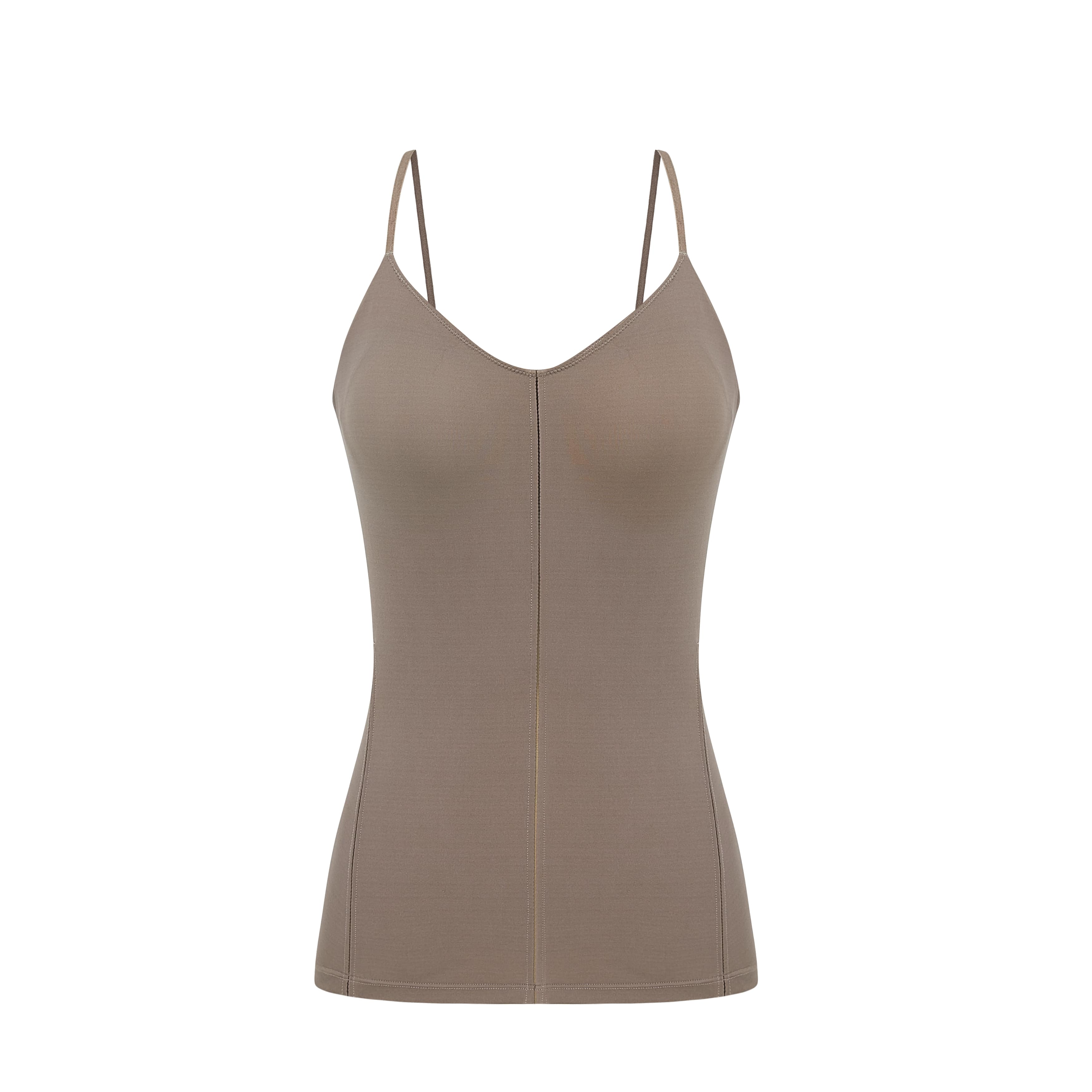 flat lay image of brown camisole