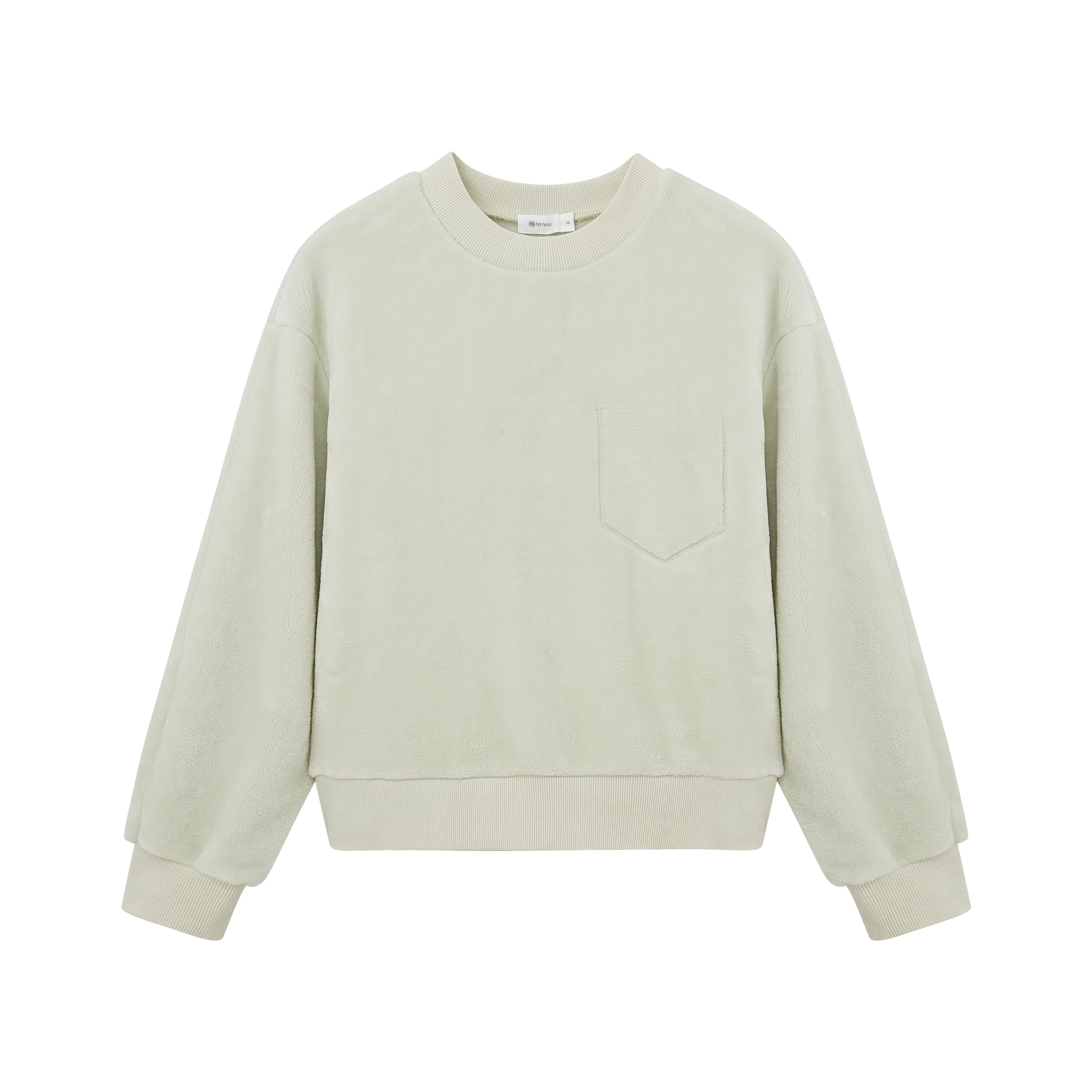 light mint color fleece crew neck fleece pajama top
